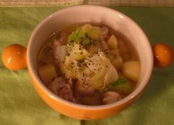 Pot-au-feu with chicken and cabbage