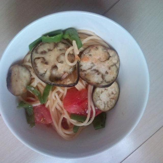 ナスとトマトの夏パスタ