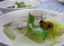 タラと温野菜とプッチーナ(アイスプラント