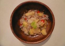 Fried rice with apples