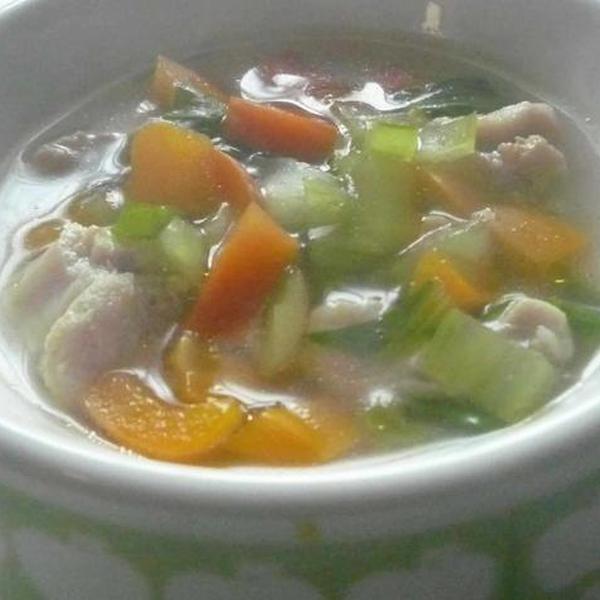 端っこ野菜の鶏スープ