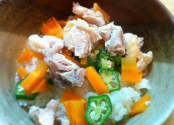 Okra sticky soup rice