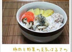 Super easy ★ Soy milk harusame with pork and vegetables