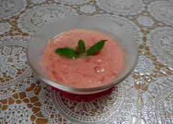 Cold watermelon and soy milk soup