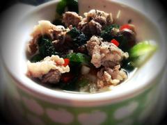 チンゲン菜と豚肉のスープかけご飯