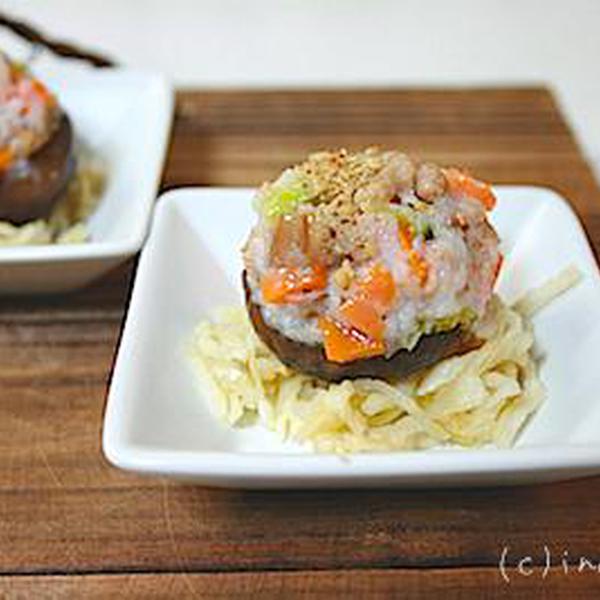 しいたけ詰めとろとろ野菜バーグ