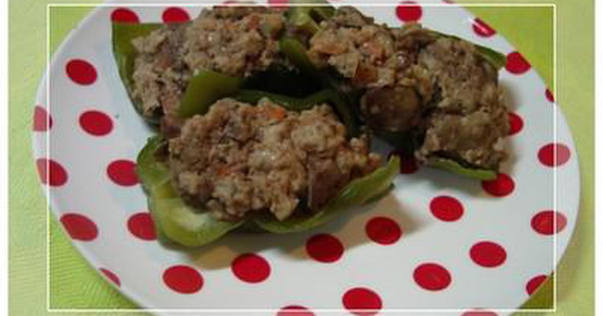 犬ご飯レシピ ピーマンの肉詰め By犬膳猫膳本舗 No 781 わんわんシェフ見習い中