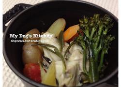 ストウブで作る犬ご飯「鶏と野菜の蒸焼き」