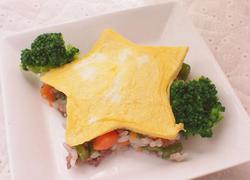 Fried rice with stars and summer vegetables