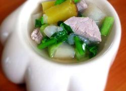 Satsuma, turnip and pork tenderloin soup