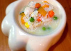 Colorful soy milk risotto