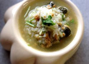 ホタテと水菜のお粥