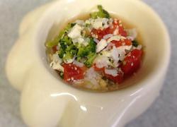 Chicken porridge with tomato and broccoli