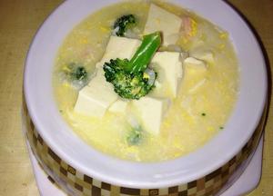 豆腐とブロッコリーの増水