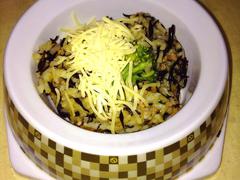 ひじきとそぼろのチーズリゾット