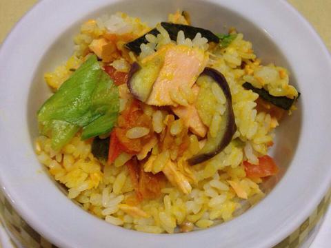 シャケと野菜ご飯♪