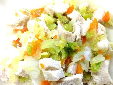鶏胸肉とごま油風味スープご飯