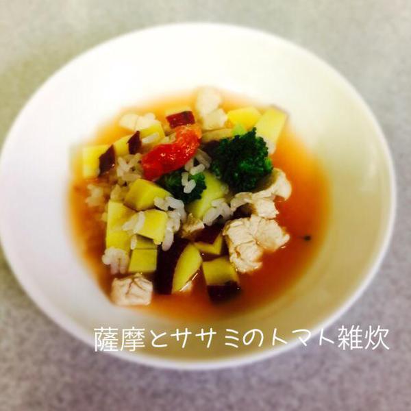 犬ご飯レシピ 薩摩とササミのトマト雑炊 Byはんみ わんわんシェフ見習い中