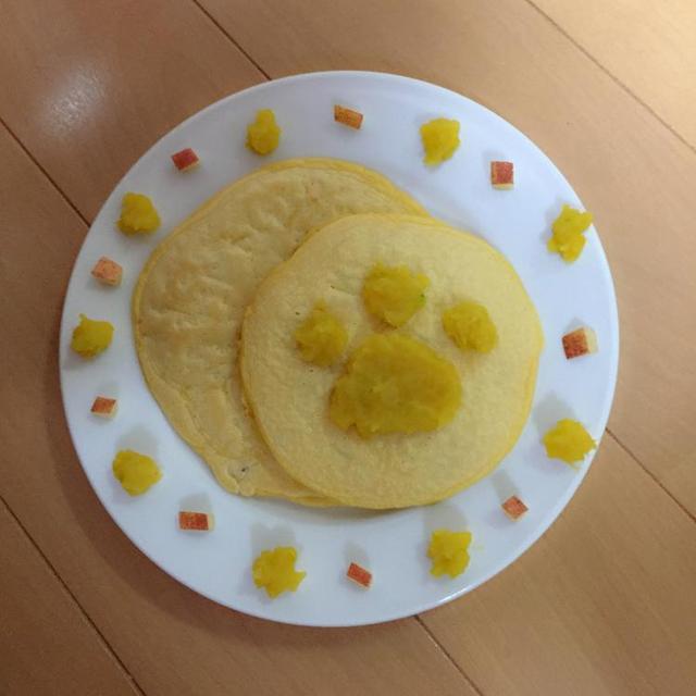 おいもクリーム添え♪りんごパンケーキ