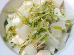 豆苗と大根の満腹雑炊
