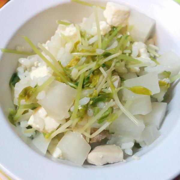 犬ご飯レシピ 豆苗と大根の満腹雑炊 Byえだまめ No 1606 わんわんシェフ見習い中