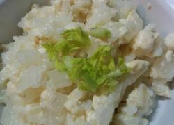 鶏ミンチの満腹雑炊+大根菜