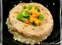 Crispy rice terrine with chicken liver & gizzard
