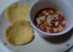 Rice flour bread & tomato chicken soup