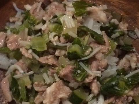 しらすと青野菜煮込みのかけごはん