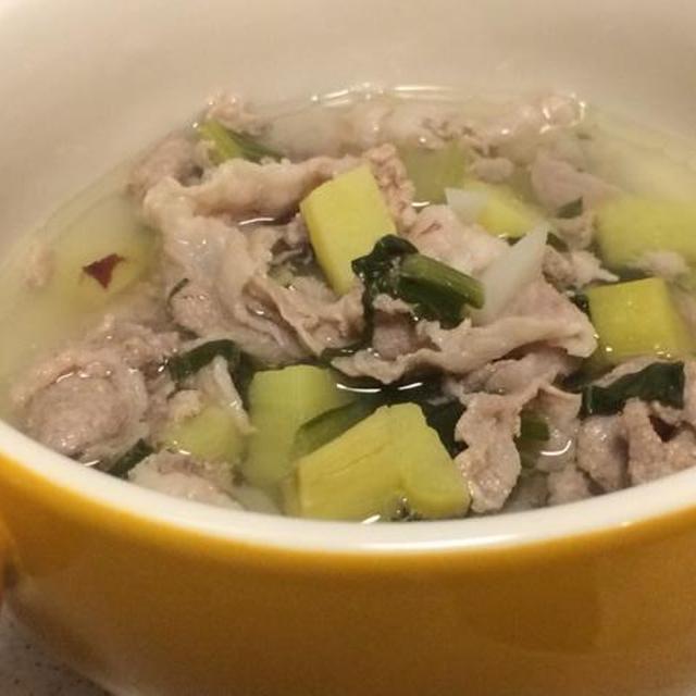 サツマイモと豚肉のあったかスープ