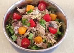 Pasta with canned mackerel