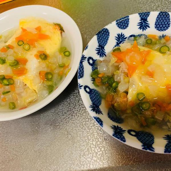 野菜たっぷりオムサケチャーハン