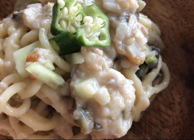 たらと夏野菜のパスタ！