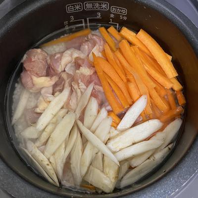 春の新ごぼうちらし寿司風炊き込みご飯