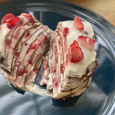 ペットHMで作る犬用チョコ風ミルクレープ